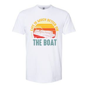 Life Is Better On A Boat Captain Boater Boating Retro Funny Gift Softstyle® CVC T-Shirt