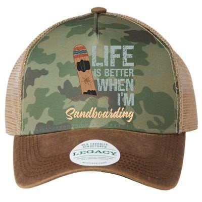Life Is Better When IM Sandboarding Sandboarding Sand Dunes Great Gift Legacy Tie Dye Trucker Hat