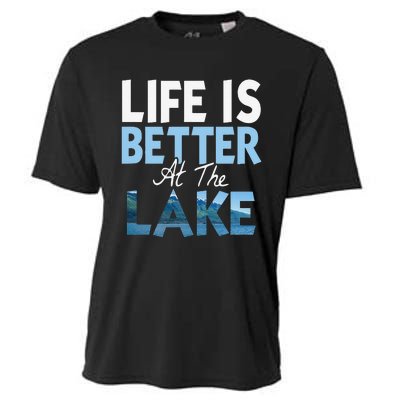 Life Is Better At The Lake Fishing Boating Cooling Performance Crew T-Shirt