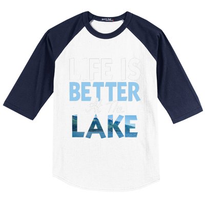 Life Is Better At The Lake Fishing Boating Baseball Sleeve Shirt