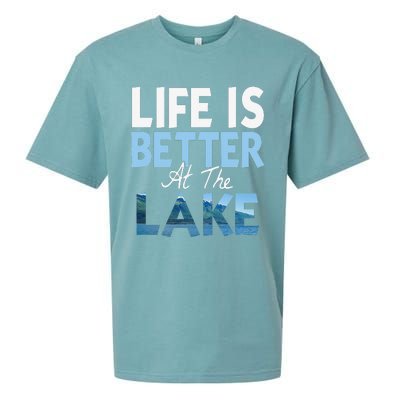 Life Is Better At The Lake Fishing Boating Sueded Cloud Jersey T-Shirt