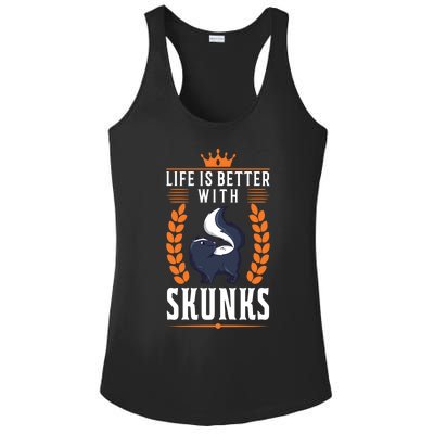 Life Is Better With Skunks Gift Ladies PosiCharge Competitor Racerback Tank