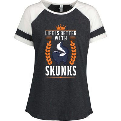 Life Is Better With Skunks Gift Enza Ladies Jersey Colorblock Tee