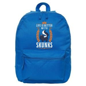 Life Is Better With Skunks Gift 16 in Basic Backpack