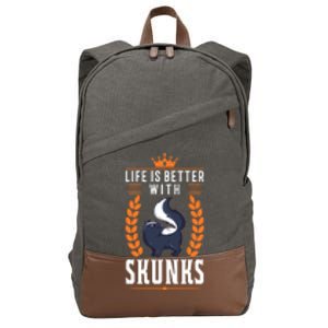 Life Is Better With Skunks Gift Cotton Canvas Backpack