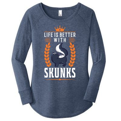 Life Is Better With Skunks Gift Women's Perfect Tri Tunic Long Sleeve Shirt