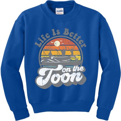 Life Is Better On The Toon Funny Pontoon Boat Boating Gift Kids Sweatshirt