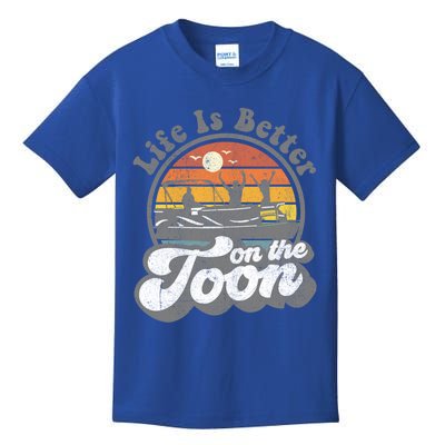 Life Is Better On The Toon Funny Pontoon Boat Boating Gift Kids T-Shirt