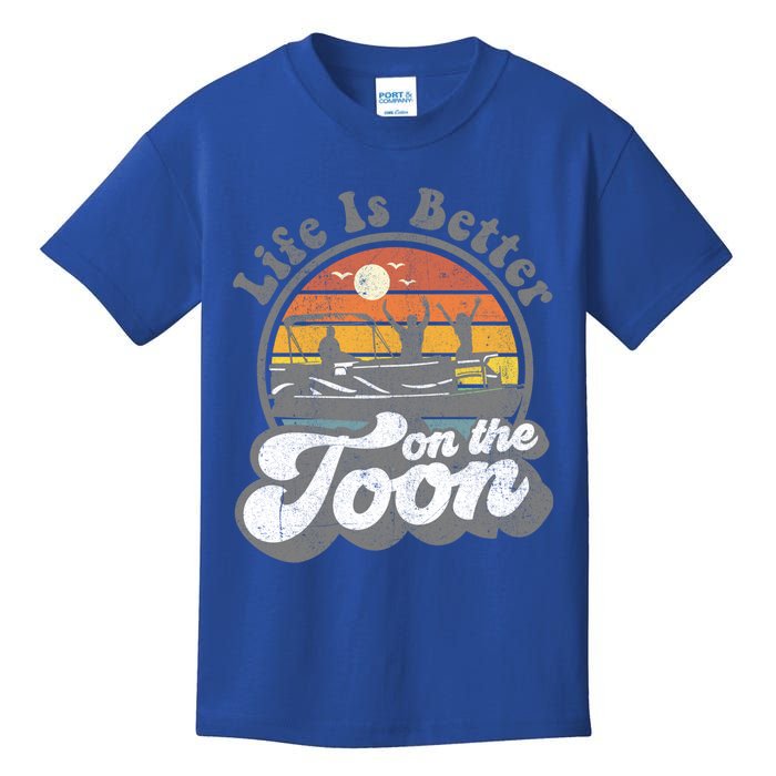 Life Is Better On The Toon Funny Pontoon Boat Boating Gift Kids T-Shirt