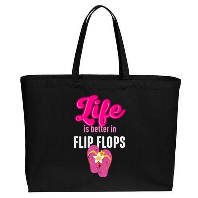 Life Is Better In Flip Flops Gift Cotton Canvas Jumbo Tote