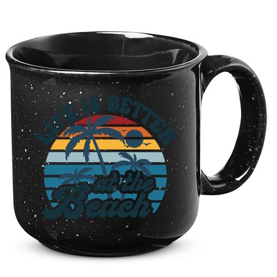 Life Is Better At The Beach Girls Trip Summer Vacation Retro Great Gift 15oz Campfire Ceramic Mug
