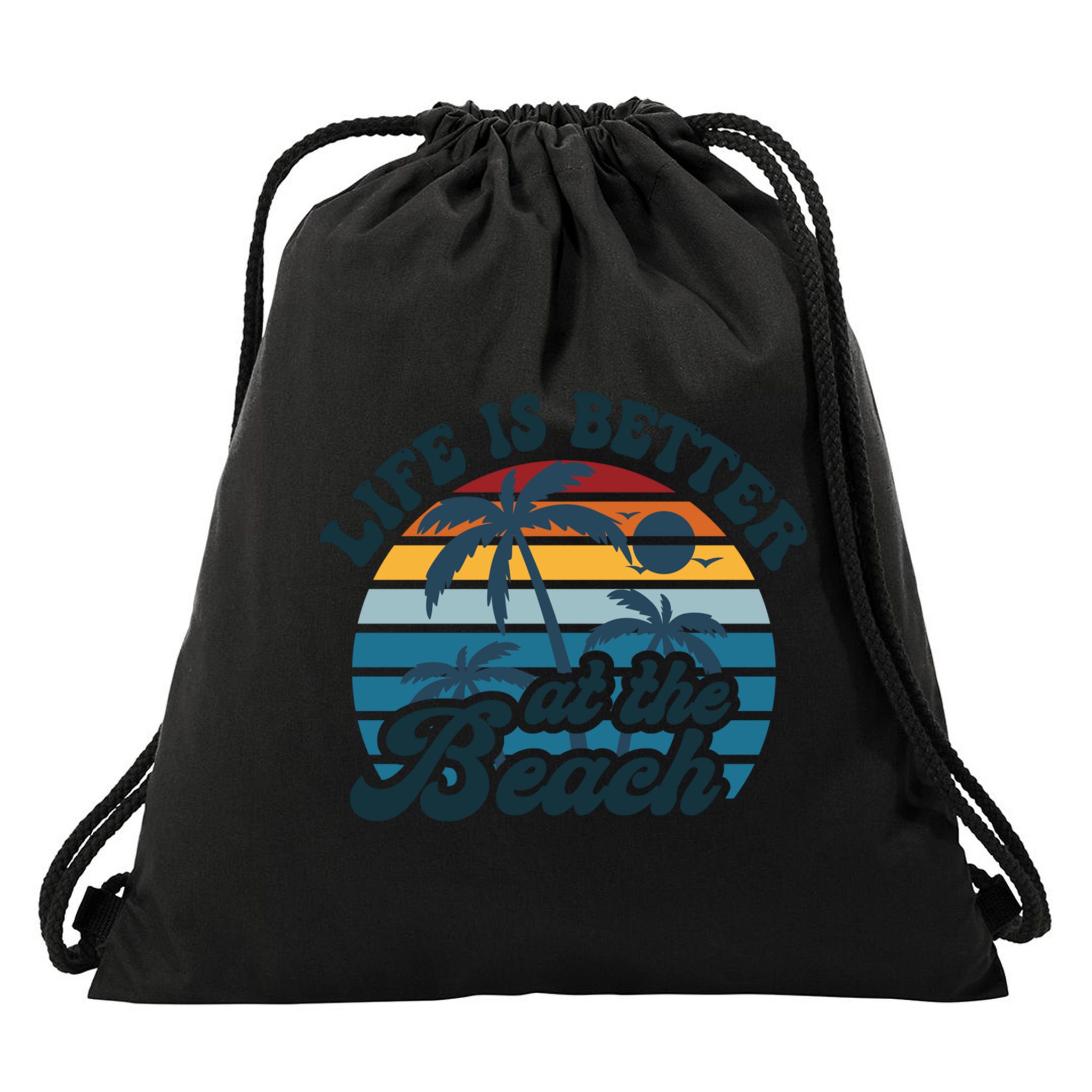 Life Is Better At The Beach Girls Trip Summer Vacation Retro Great Gift Drawstring Bag