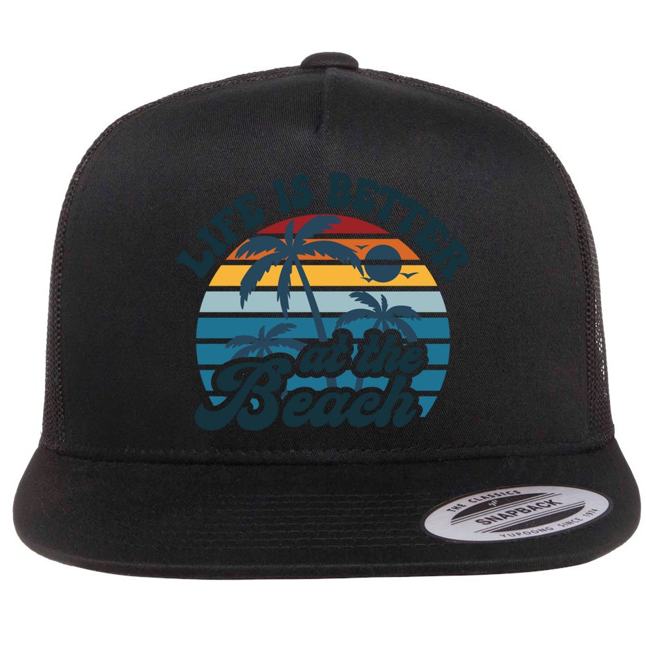 Life Is Better At The Beach Girls Trip Summer Vacation Retro Great Gift Flat Bill Trucker Hat