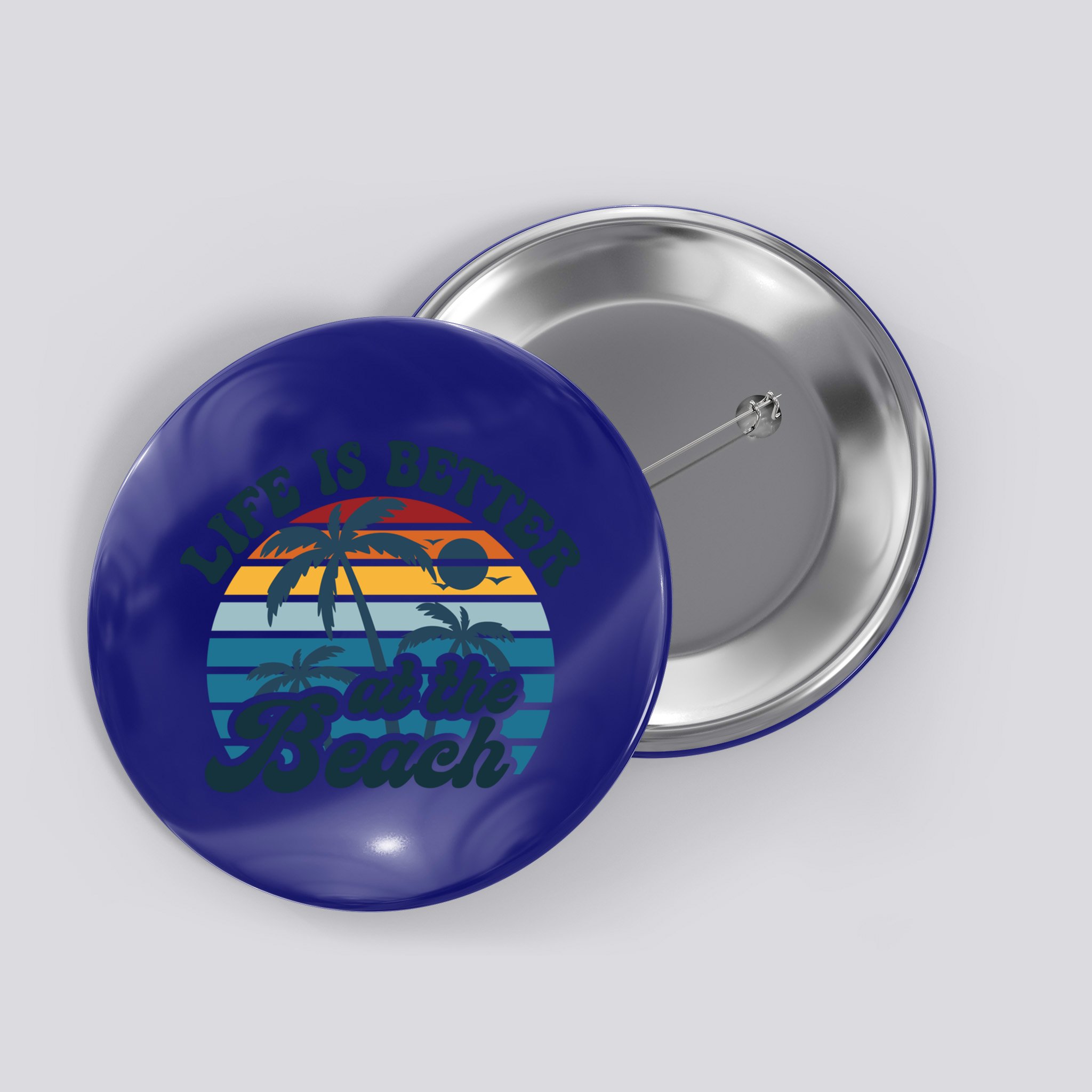Life Is Better At The Beach Girls Trip Summer Vacation Retro Great Gift Button