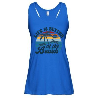 Life Is Better At The Beach Girls Trip Summer Vacation Retro Great Gift Ladies Essential Flowy Tank