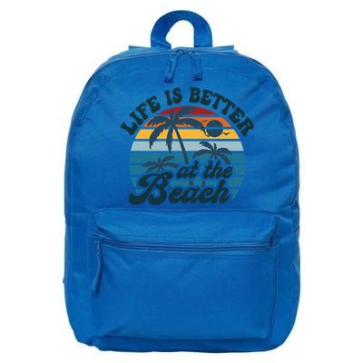 Life Is Better At The Beach Girls Trip Summer Vacation Retro Great Gift 16 in Basic Backpack