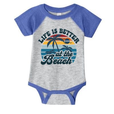 Life Is Better At The Beach Girls Trip Summer Vacation Retro Great Gift Infant Baby Jersey Bodysuit