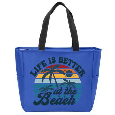 Life Is Better At The Beach Girls Trip Summer Vacation Retro Great Gift Zip Tote Bag