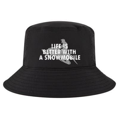 Life Is Better With A Snowmobile Lover Motor Sled Sledder Funny Gift Cool Comfort Performance Bucket Hat
