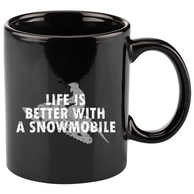 Life Is Better With A Snowmobile Lover Motor Sled Sledder Funny Gift 11oz C Handle Ceramic Mug