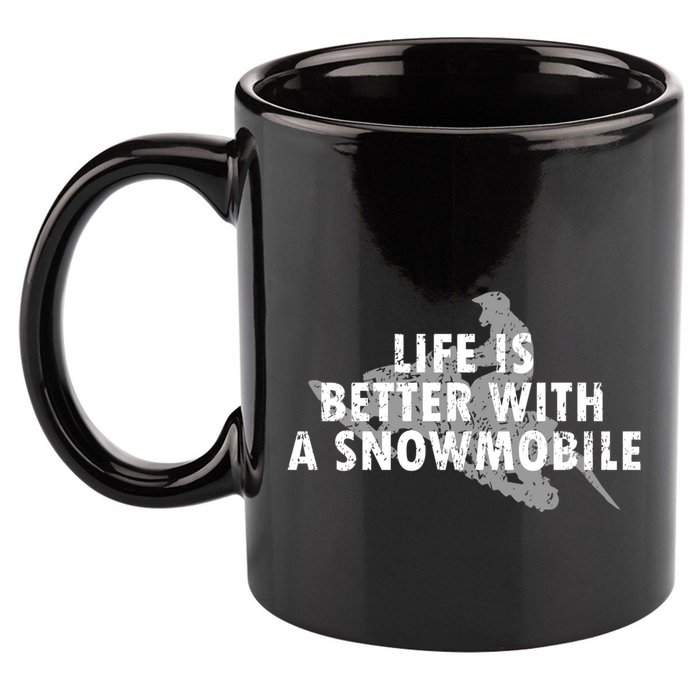 Life Is Better With A Snowmobile Lover Motor Sled Sledder Funny Gift 11oz C Handle Ceramic Mug