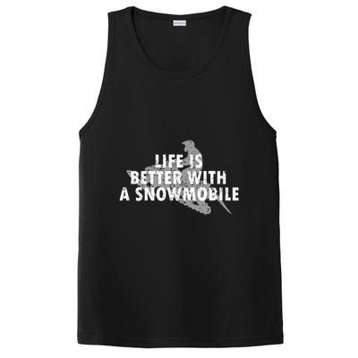 Life Is Better With A Snowmobile Lover Motor Sled Sledder Funny Gift PosiCharge Competitor Tank