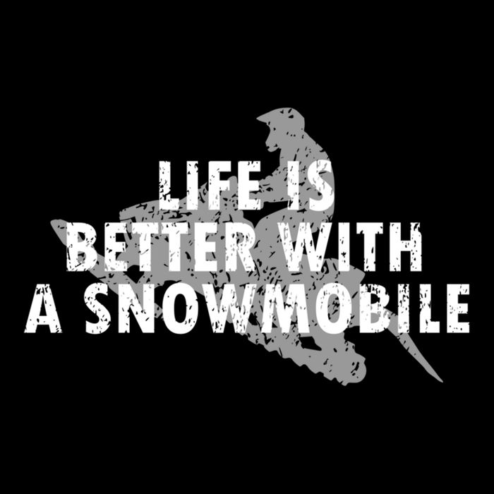Life Is Better With A Snowmobile Lover Motor Sled Sledder Funny Gift Cropped Pullover Crew