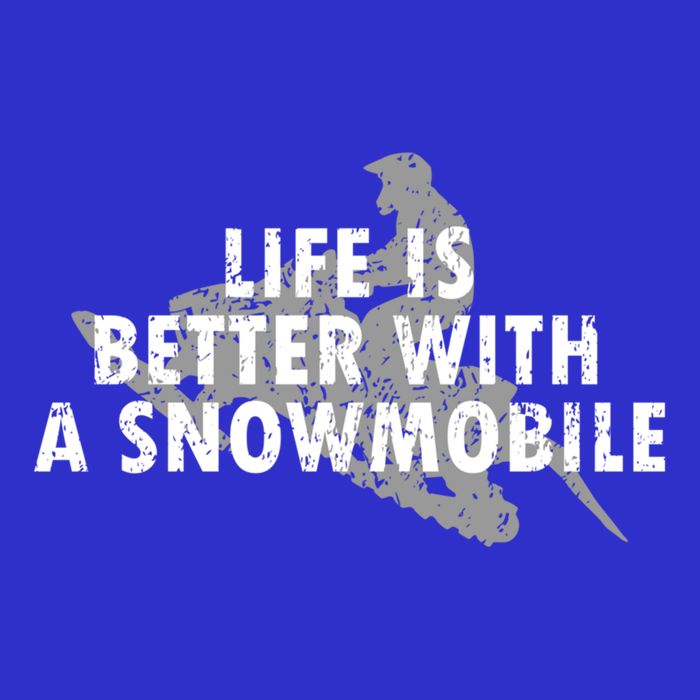 Life Is Better With A Snowmobile Lover Motor Sled Sledder Funny Gift Pom Pom 12in Knit Beanie