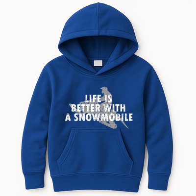 Life Is Better With A Snowmobile Lover Motor Sled Sledder Funny Gift Kids Hoodie