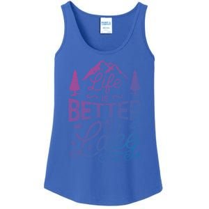 Life Is Better At Lake Funny Gift Fishing Boating Sailing Funny Gift Ladies Essential Tank