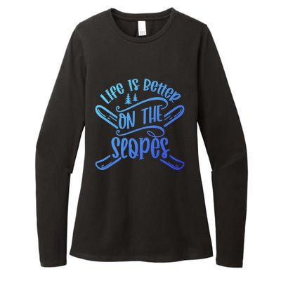 Life Is Better On The Slopes Skier Ski Skiing Skiers Meaningful Gift Womens CVC Long Sleeve Shirt