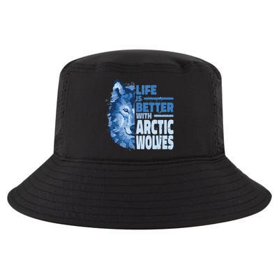 Life Is Better With Arctic Wolves Retro Arctic Wolf Gift Cool Comfort Performance Bucket Hat