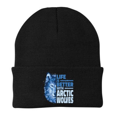 Life Is Better With Arctic Wolves Retro Arctic Wolf Gift Beanie