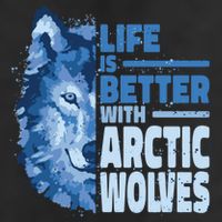Life Is Better With Arctic Wolves Retro Arctic Wolf Gift Golf Towel
