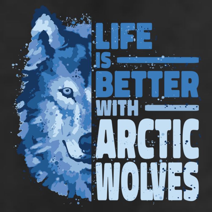 Life Is Better With Arctic Wolves Retro Arctic Wolf Gift Golf Towel