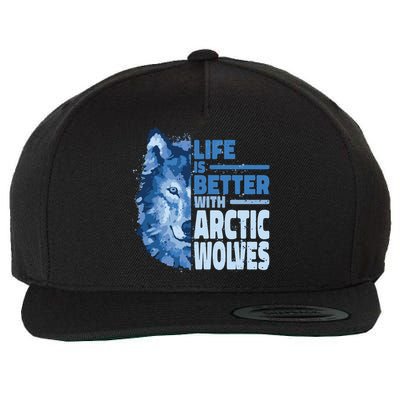 Life Is Better With Arctic Wolves Retro Arctic Wolf Gift Wool Snapback Cap