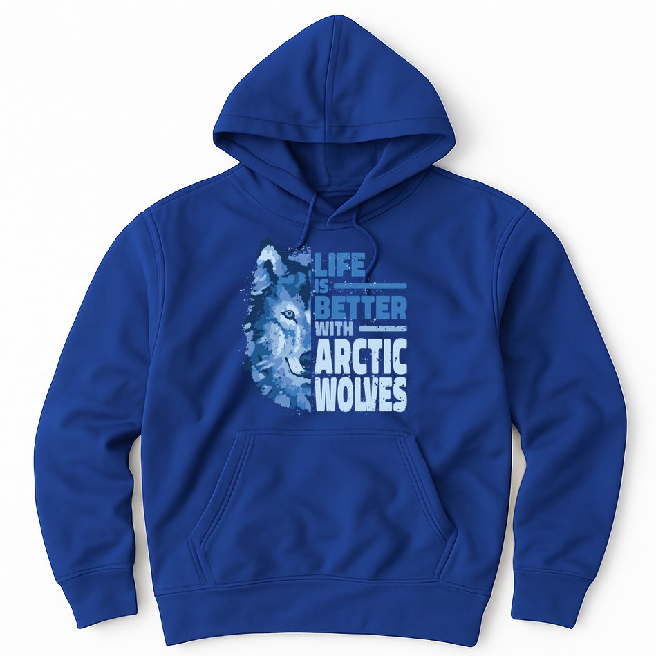 Life Is Better With Arctic Wolves Retro Arctic Wolf Gift Hoodie
