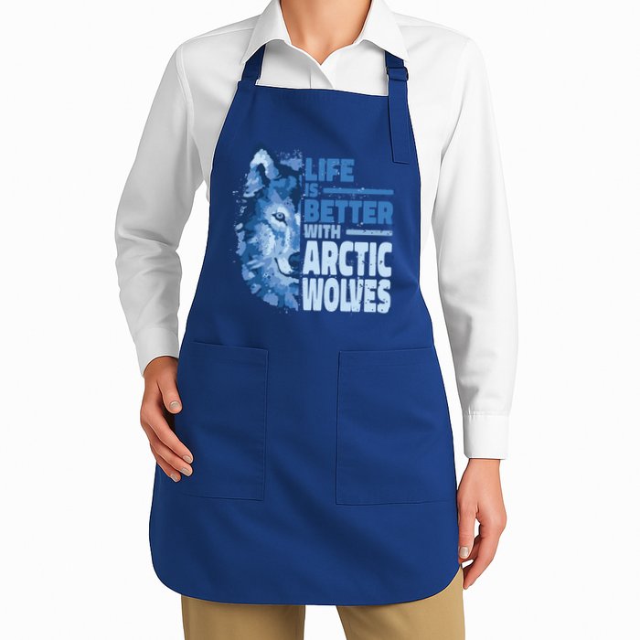 Life Is Better With Arctic Wolves Retro Arctic Wolf Gift Apron
