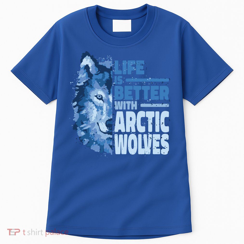 Life Is Better With Arctic Wolves Retro Arctic Wolf Gift Tall T-Shirt