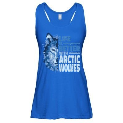 Life Is Better With Arctic Wolves Retro Arctic Wolf Gift Ladies Essential Flowy Tank