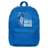 Life Is Better With Arctic Wolves Retro Arctic Wolf Gift 16 in Basic Backpack