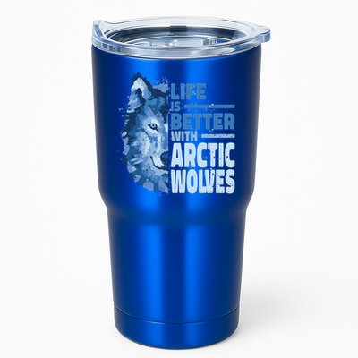 Life Is Better With Arctic Wolves Retro Arctic Wolf Gift Tumbler