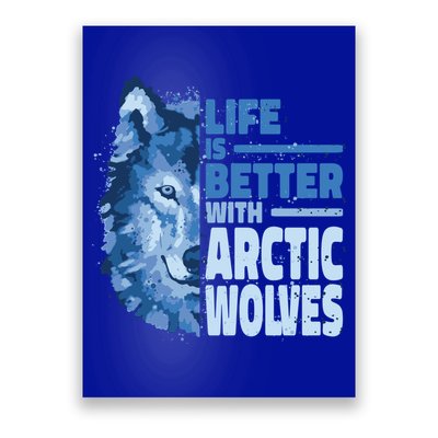 Life Is Better With Arctic Wolves Retro Arctic Wolf Gift Poster