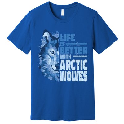 Life Is Better With Arctic Wolves Retro Arctic Wolf Gift Premium T-Shirt