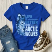 Life Is Better With Arctic Wolves Retro Arctic Wolf Gift Womens T-Shirt