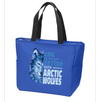Life Is Better With Arctic Wolves Retro Arctic Wolf Gift Zip Tote Bag