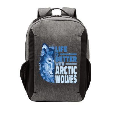 Life Is Better With Arctic Wolves Retro Arctic Wolf Gift Vector Backpack