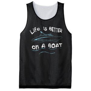 Life Is Better On A Boat Captain Boater Boating Pontoon Mesh Reversible Basketball Jersey Tank