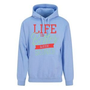 Life Is Better With Skunks Funny Gift Unisex Surf Hoodie