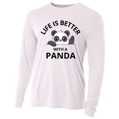 Life Is Better With A Panda Funny Cute Panda Cooling Performance Long Sleeve Crew